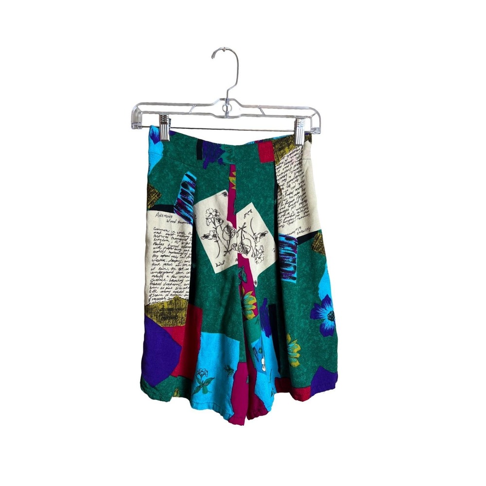 Vintage Boundary‎ Waters Floral Newsprint Shorts 90s Boho Medium
